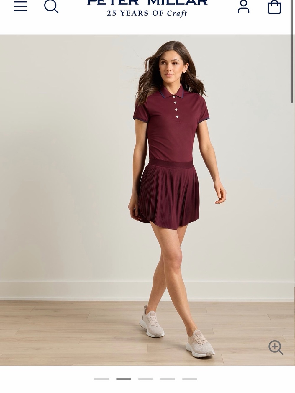 Peter Millar Burgundy Pleated Skort